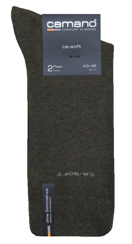 2 Paar Camano CA - SOFTBUND Socken Klassik - Loden