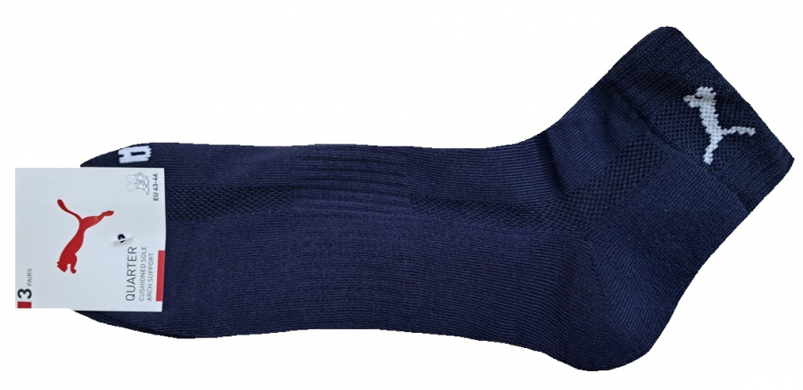 3 Paar Puma Sport P-Sohle MATCH Quarter - Marineblau