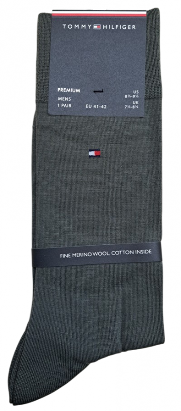 Tommy Hilfiger Herren - Premium Merino Socken - Uni Green