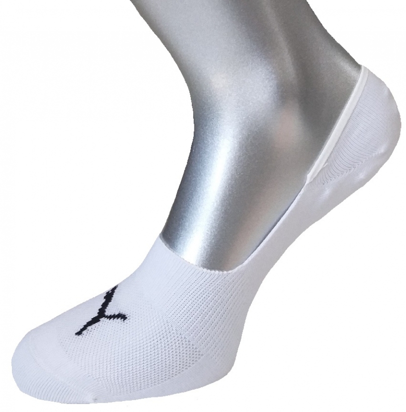 2 Paar MID CUT Footies mit Slip Stop (Fersen ABS) - Weiss - Größe 43/46