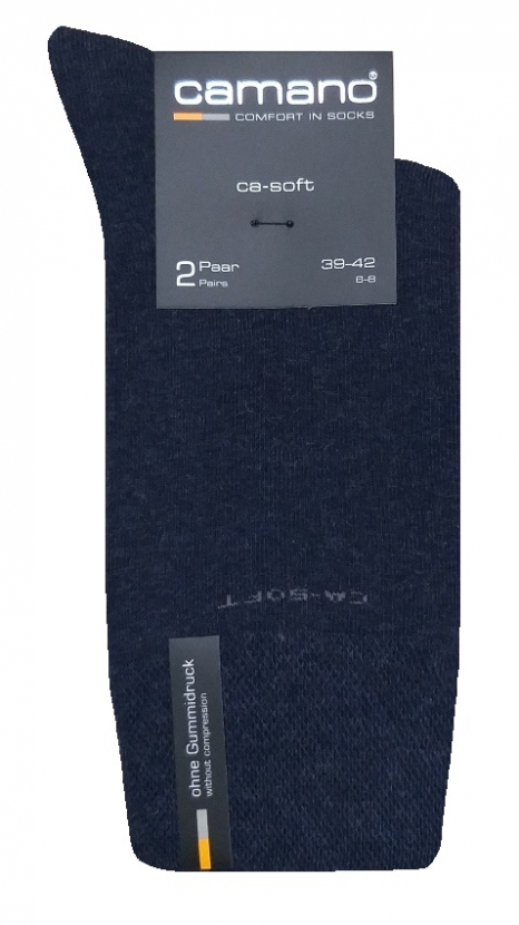 2 Paar CA - SOFTBUND Socken ohne Gummidruck - Navy Melange - Größe 39/42
