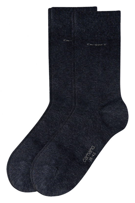 2 Paar Camano CA - SOFTBUND Socken Klassik - Navymelange