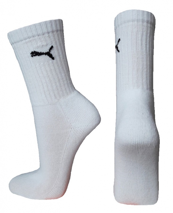 3 Paar Puma Sportsocken Normallang Farbset - Weiss - Größe 35/38