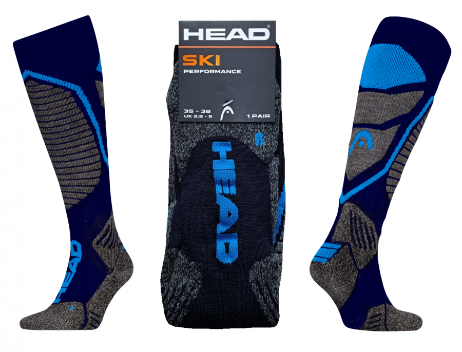 HEAD Ski Kniestrümpfe - Modell: Performance Blue - Größe 39/42