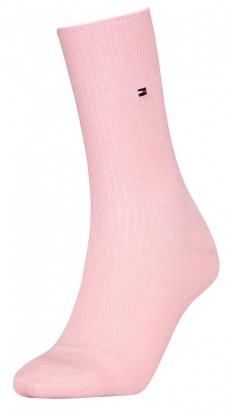 Tommy Hilfiger Damen Premium Ripp Soft Viskose Socken - Light Pink