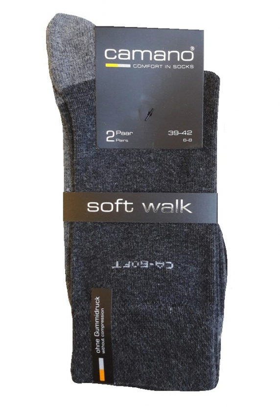 2 Paar Camano CA Soft - Baumwollsocken mit Frotteesohle - Anthrazit