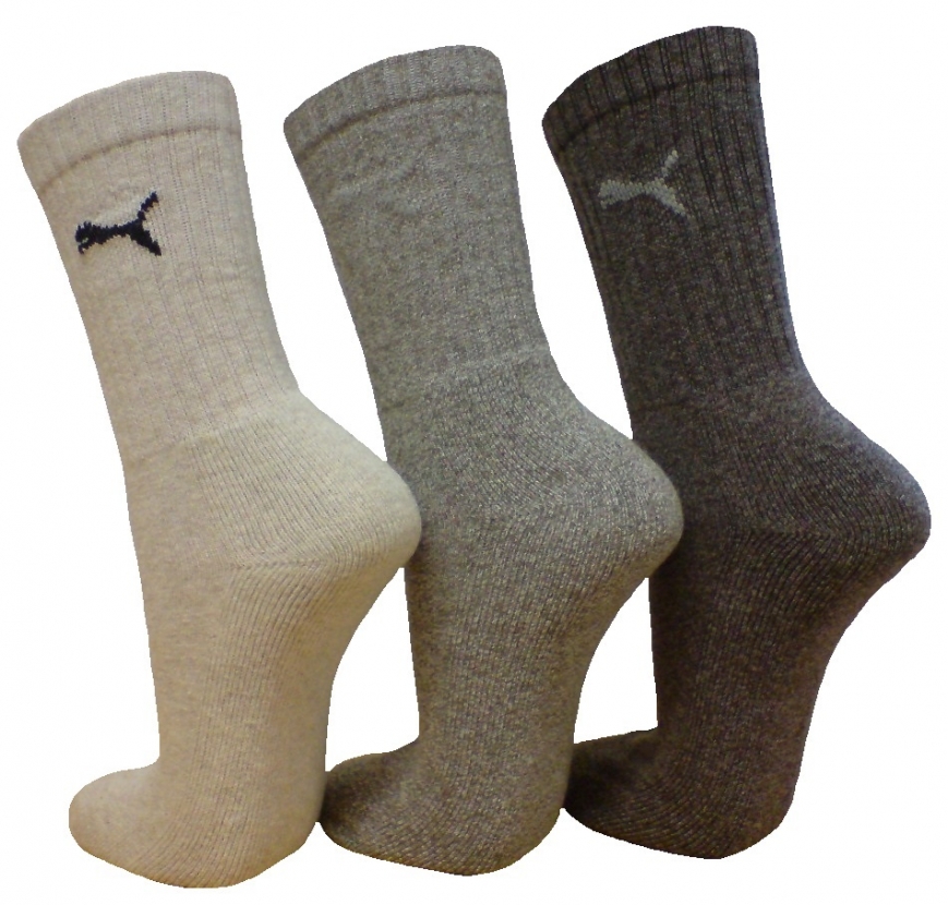 3 Paar Puma Sportsocken Normallang Farbset - Beigemix - Größe 47/49