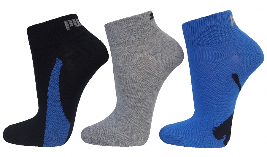 3 Paar Puma Quarter - Lifestyle Farbset - Blau - Größe 39/42