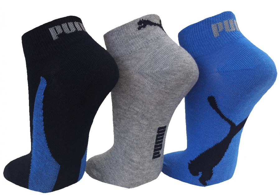 3 Paar Puma Retro Lifestyle Quarter - FX Set: Navy/Blau/Grau