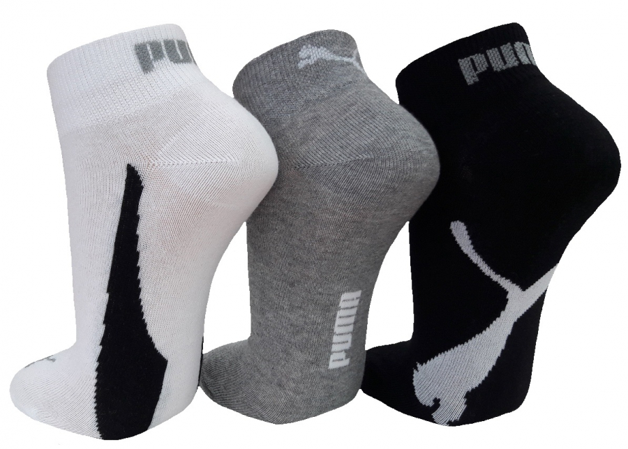3 Paar Puma Retro Lifestyle Quarter - FX Set: Weiß/Grau/Schwarz
