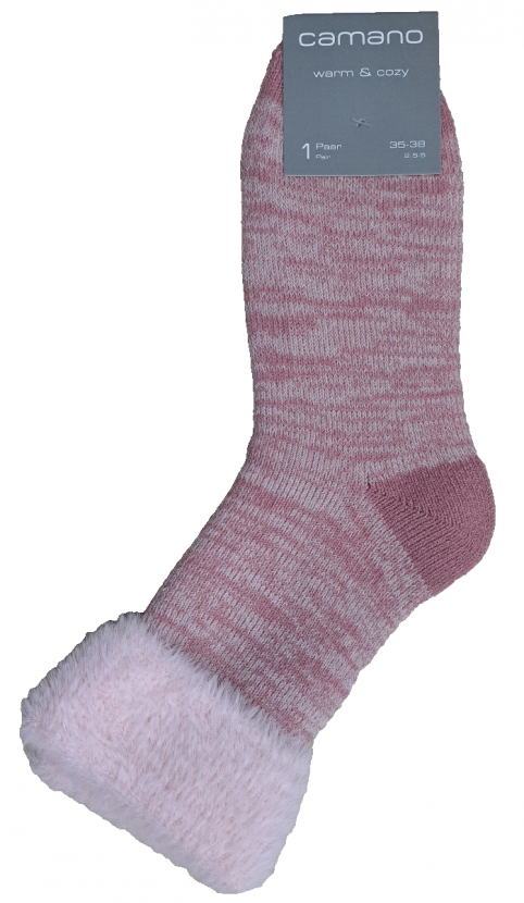 Damen - Umschlagrand Kuschelsocken - Rose