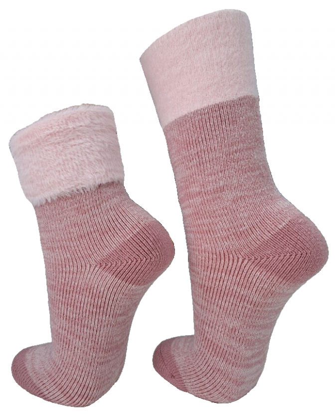 Damen - Umschlagrand Kuschelsocken - Rose