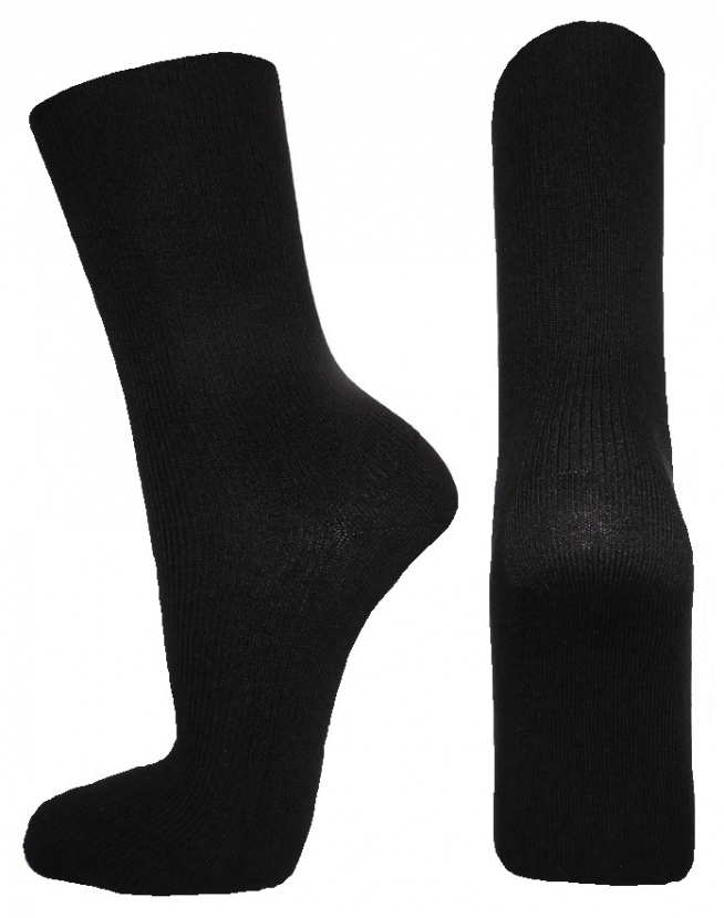 100% Schurwolle 1/1 Rippe Business Schweißsocken - Schwarz - Größe 45/47