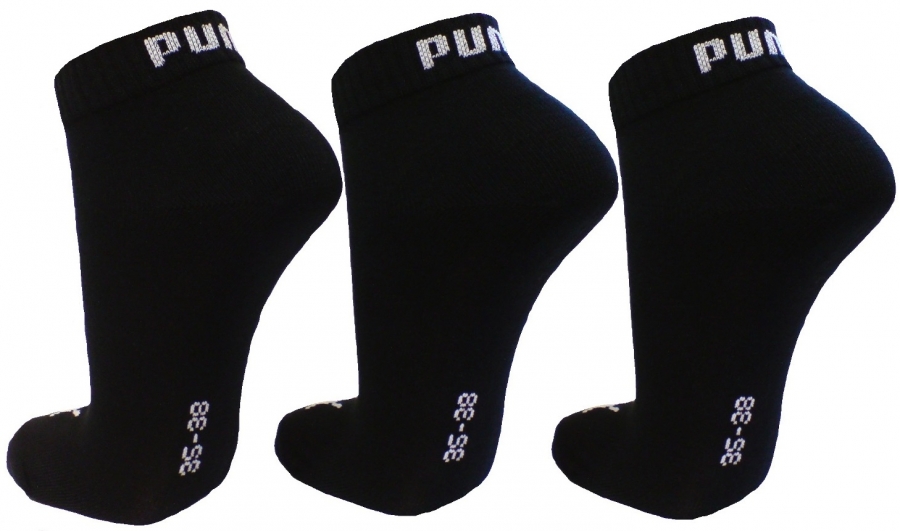 3 Paar Puma Klassik Quarter - Farbset - Schwarz - Größe 39/42