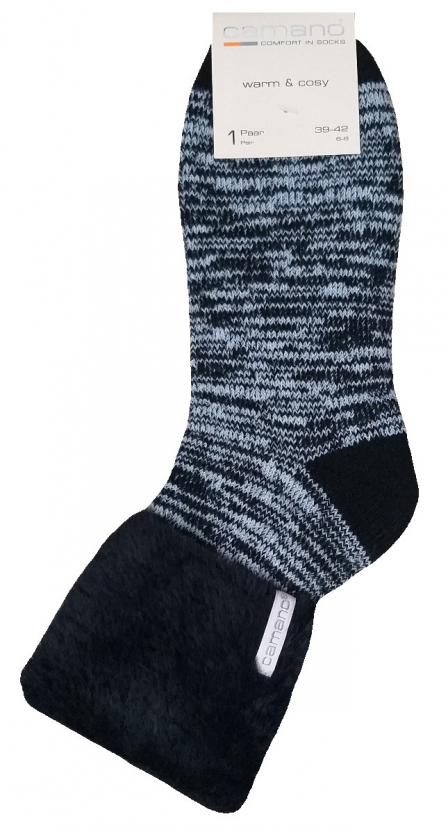 Damen - Umschlagrand Kuschelsocken - Schwarz