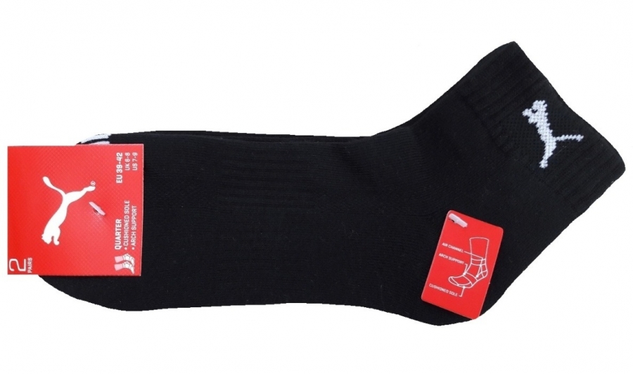 3 Paar Puma Match Frotteesohle Sport - Quarter - Schwarz - Größe 43/46