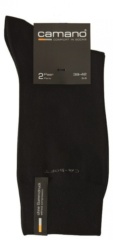 2 Paar CA - SOFTBUND Socken ohne Gummidruck - Schwarz - Größe 39/42