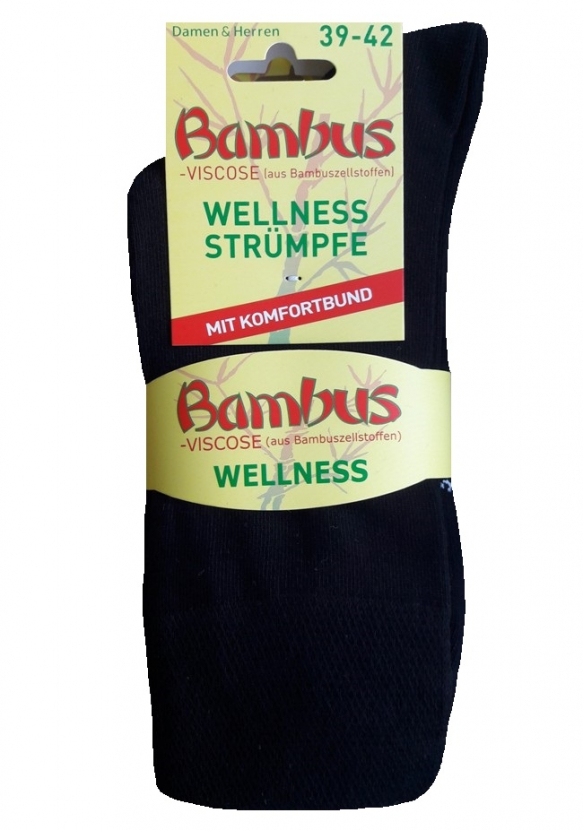 3 Paar Bambus-Viskose Wellness Strümpfe - ohne Gummidruck - Schwarz