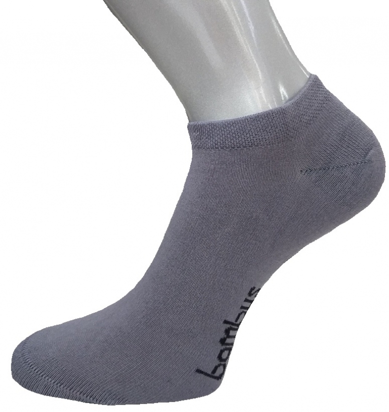 3 Paar hochelastisch druckfreie Soft Bambus - Sneaker - Silbergrau - Größe 35/38