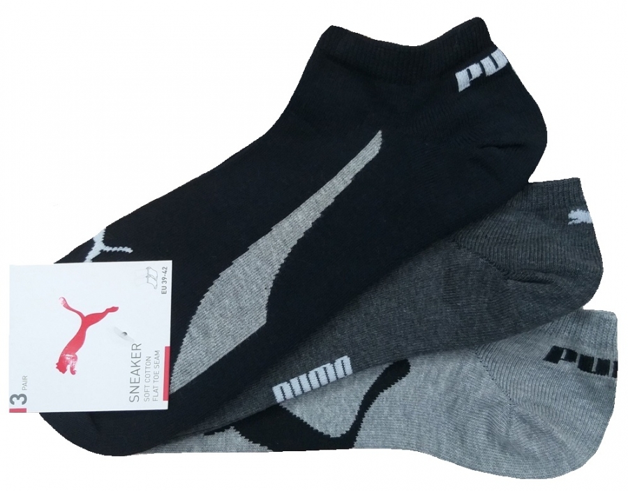3 Paar Puma Sneaker - Lifestyle Farbset - Schwarz - Größe 39/42