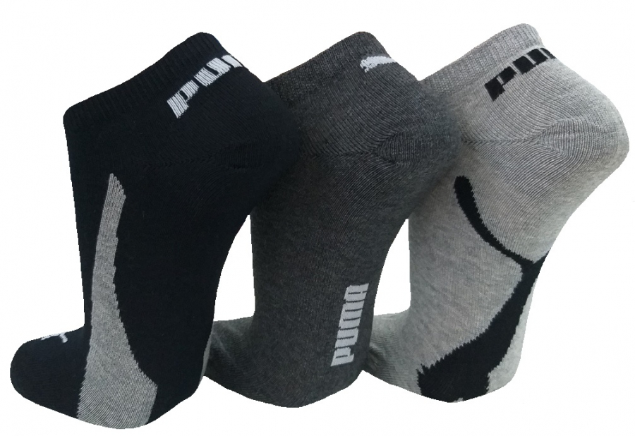 3 Paar Puma Lifestyle Retro Look Sneaker - Mix: Schwarz/Grautöne