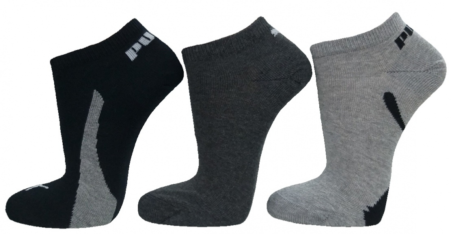 3 Paar Puma Lifestyle Retro Look Sneaker - Mix: Schwarz/Grautöne