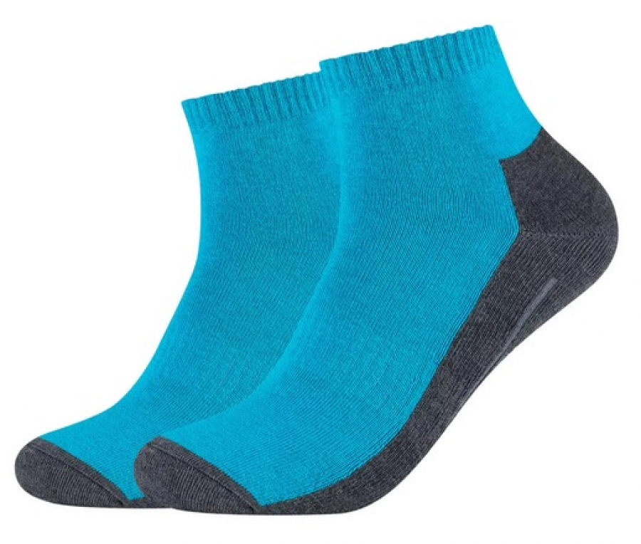 2 Paar Camano Sport Quarter - Frotteesohle Kurzsocken - Türkis