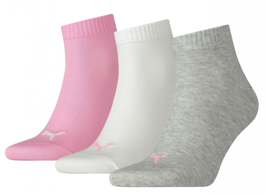 3 Paar Puma Klassik Quarter - Farbset - mit Rosa - Größe 39/42