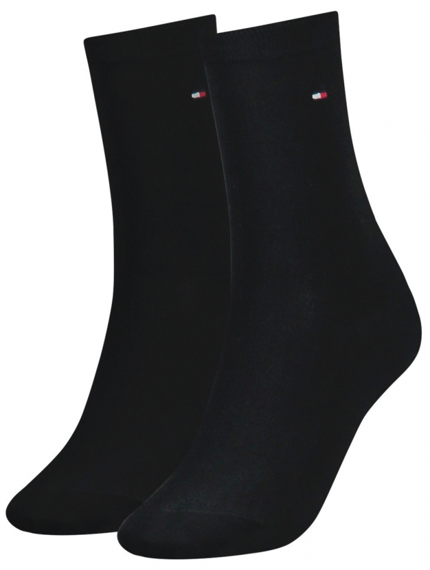 2 Paar Hilfiger Business Damensocken - Uni Schwarz - Größe 35/38