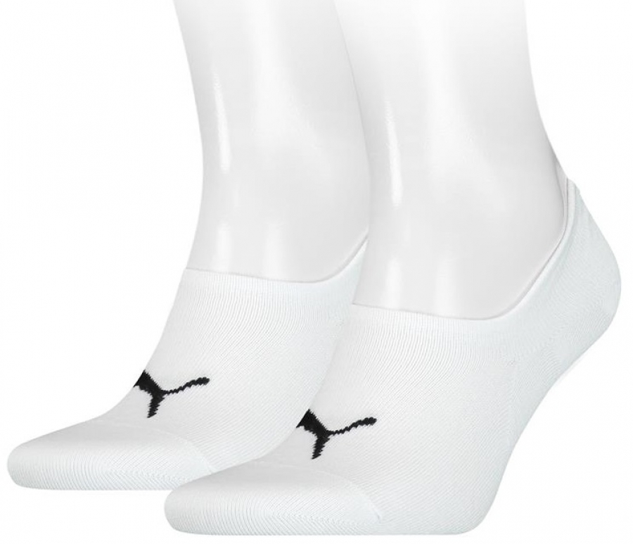 2 Paar Puma - HIGH CUT - Footie's mit Slip Stop (Fersen ABS) - Weiß