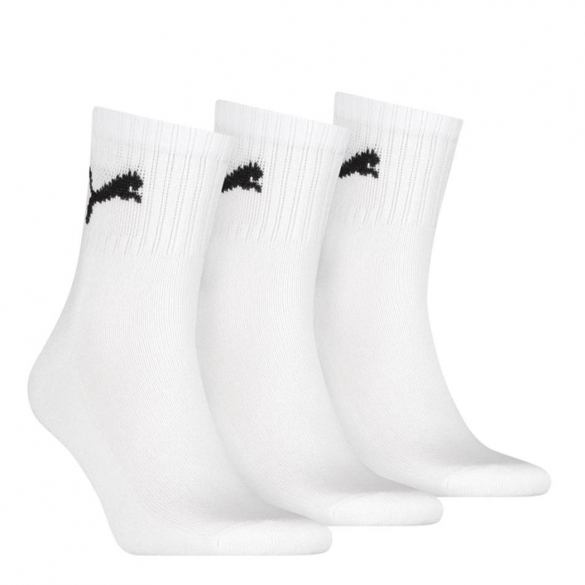 3 Paar Puma Tennissocken - Short Crew Form (Kurzschaft) - Farbset: Uni Weiss