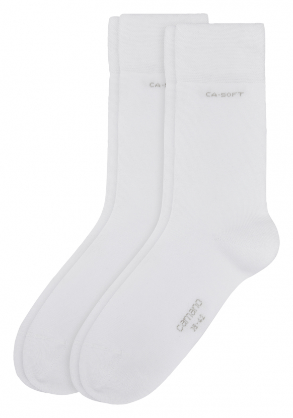 2 Paar Camano CA - SOFTBUND Socken Klassik - Weiss