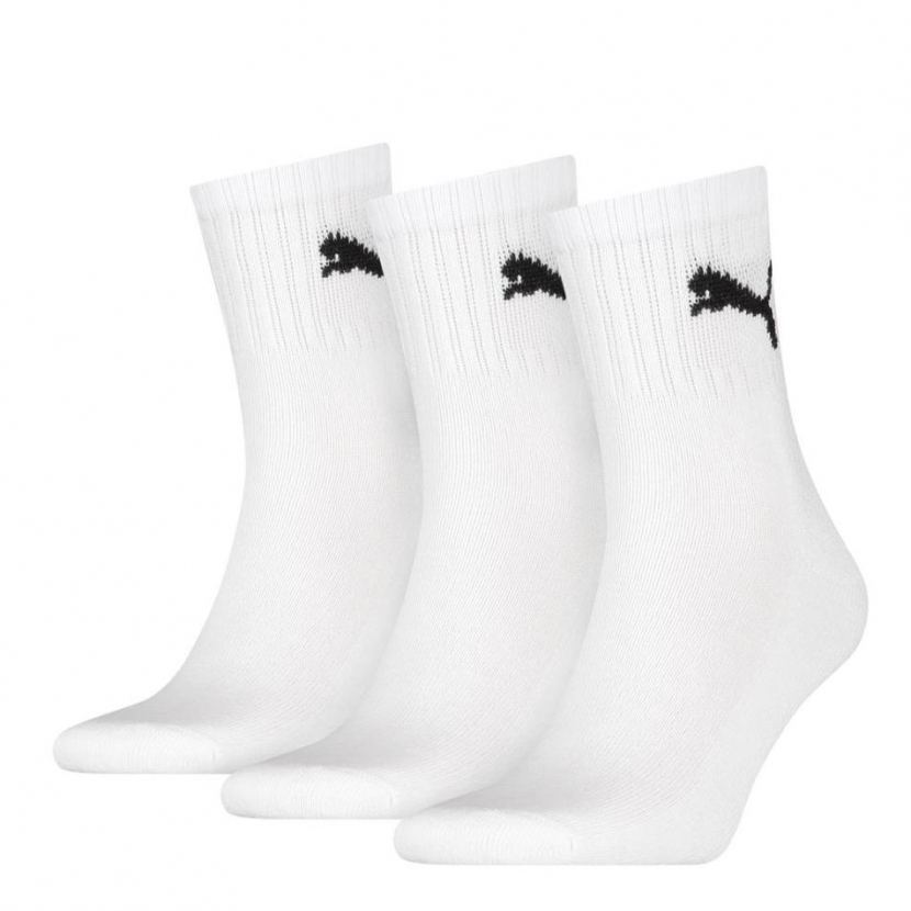 3 Paar Puma Tennissocken - Short Crew Form (Kurzschaft) - Farbset: Uni Weiss