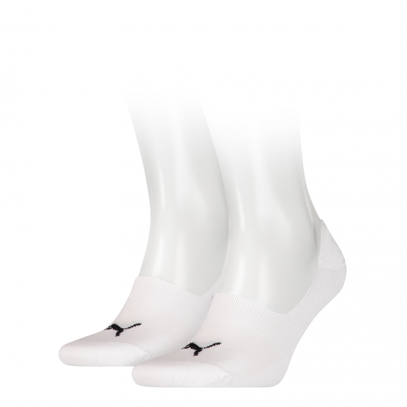 2 Paar MID CUT Footies mit Slip Stop (Fersen ABS) - Weiss - Größe 43/46