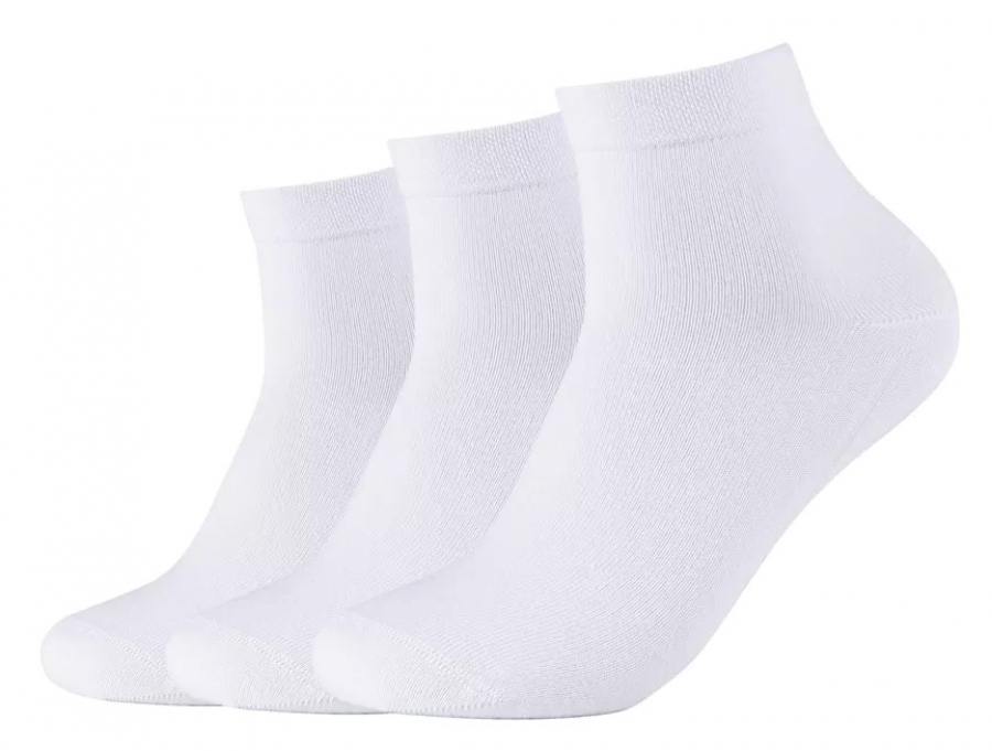 3 Paar Camano Baumwoll Quarter - druckfreie Kurzsocken - Weiss