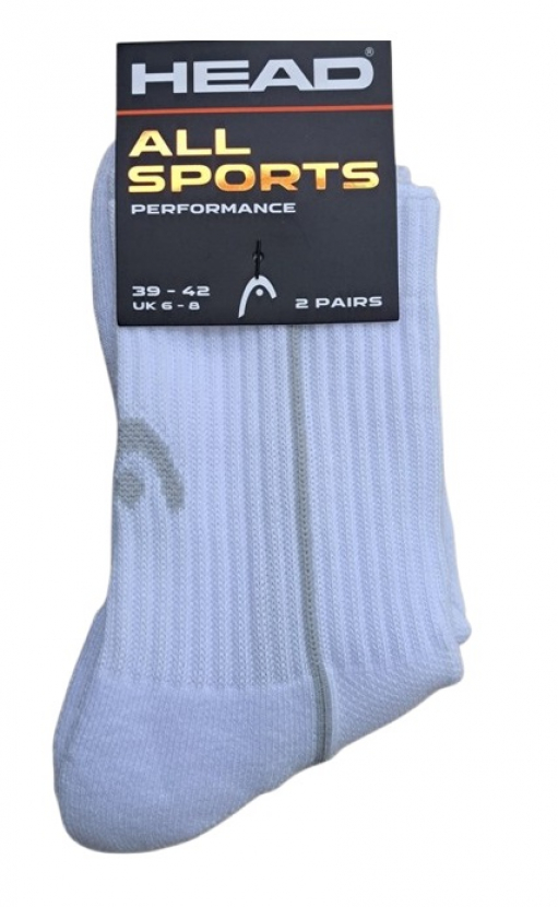 2 Paar HEAD All Sports - Kurzschaft Sportsocken - Weiss