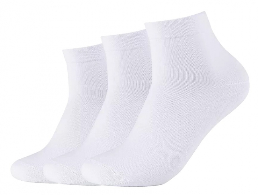 3 Paar Camano Quarter Kurzsocken ohne Gummi - Weiss - Größe 47/49