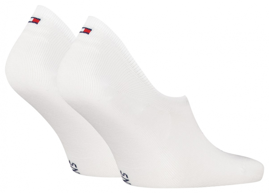 2 Paar Tommy Hilfiger Slip Stop HIGH CUT Footies  - Weiss - Größe 39/42